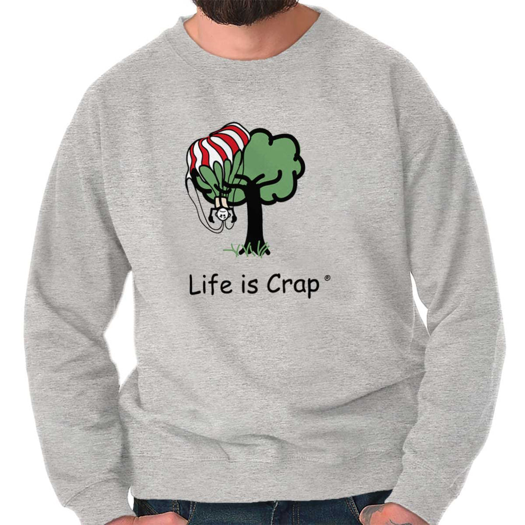 Parachute Tree Sweatshirt-Direct To Garment Print-Life Is Crap