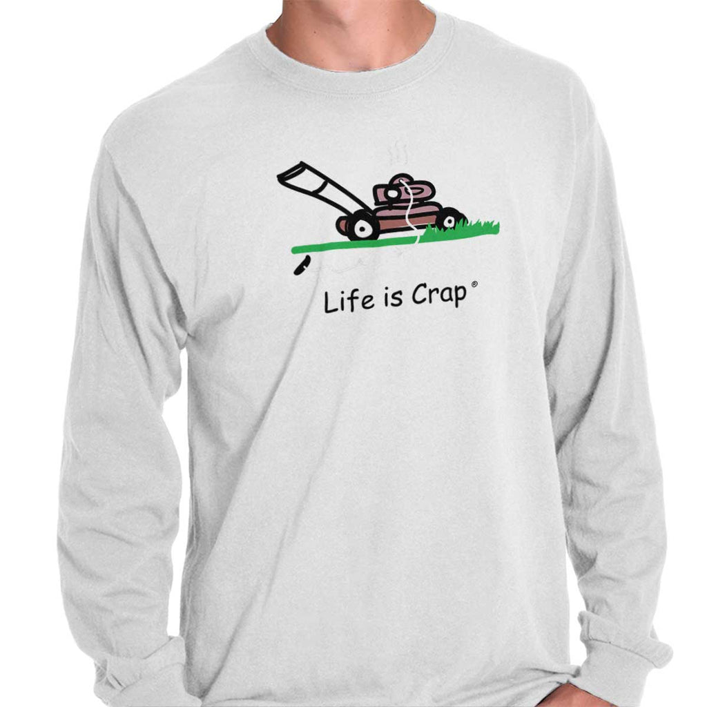 Pull To Start Long Sleeve Tee-Direct To Garment Print-Life Is Crap