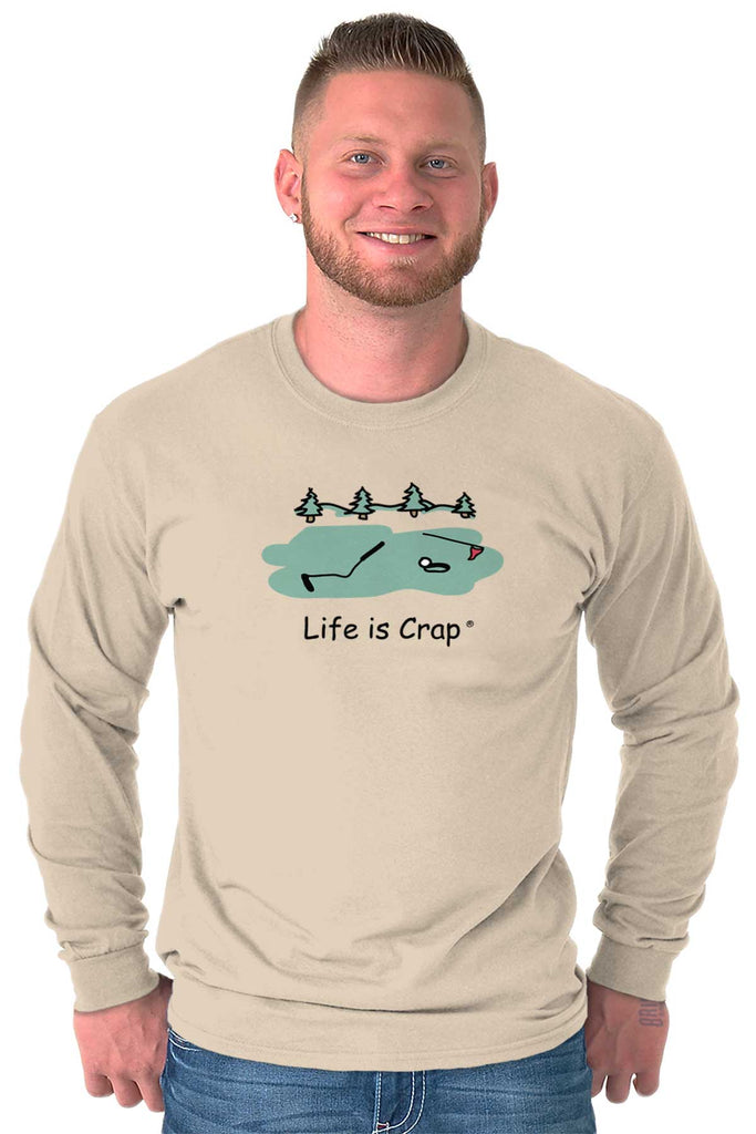Bent Golf Club Long Sleeve Tee-Direct To Garment Print-Life Is Crap