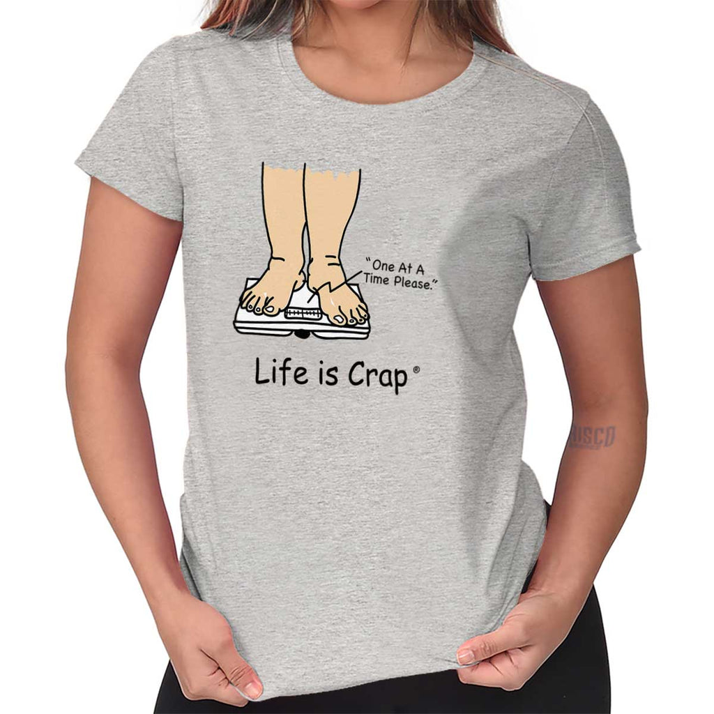 Rude Scale Ladies T-Shirt-Direct To Garment Print-Life Is Crap