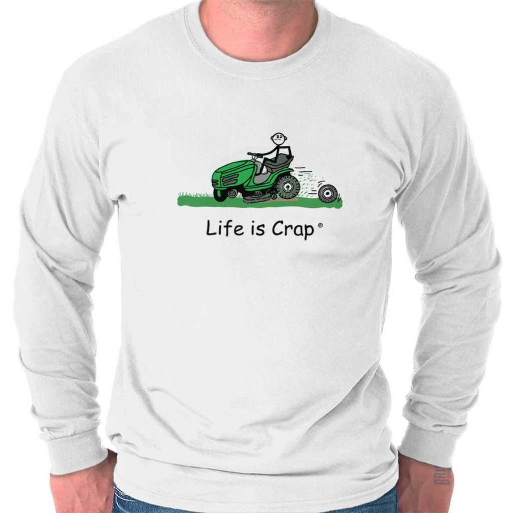 Broken Mower Long Sleeve Tee-Direct To Garment Print-Life Is Crap