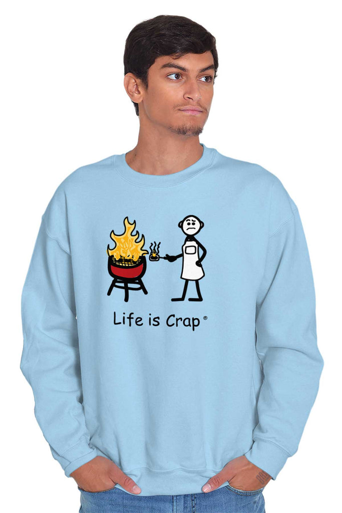 Burnt Burger Sweatshirt-Direct To Garment Print-Life Is Crap