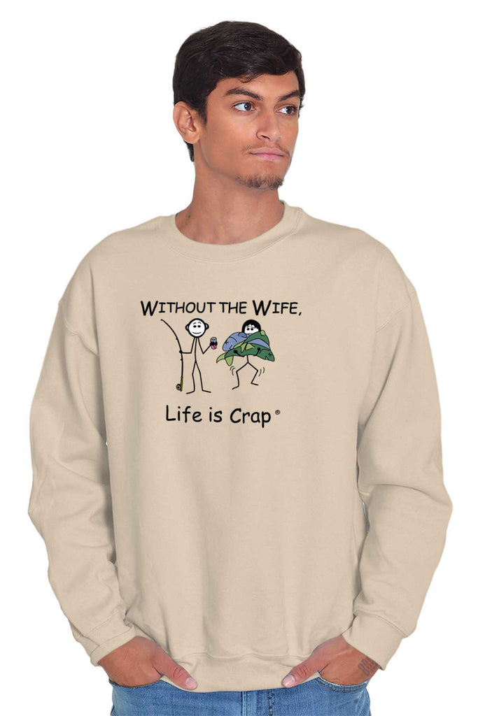 Wife Fish Sweatshirt-Direct To Garment Print-Life Is Crap