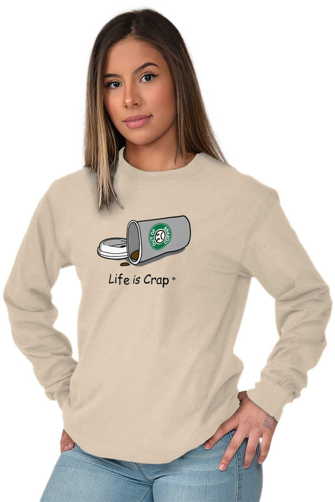 Classy Coffee Long Sleeve Tee-Direct To Garment Print-Life Is Crap