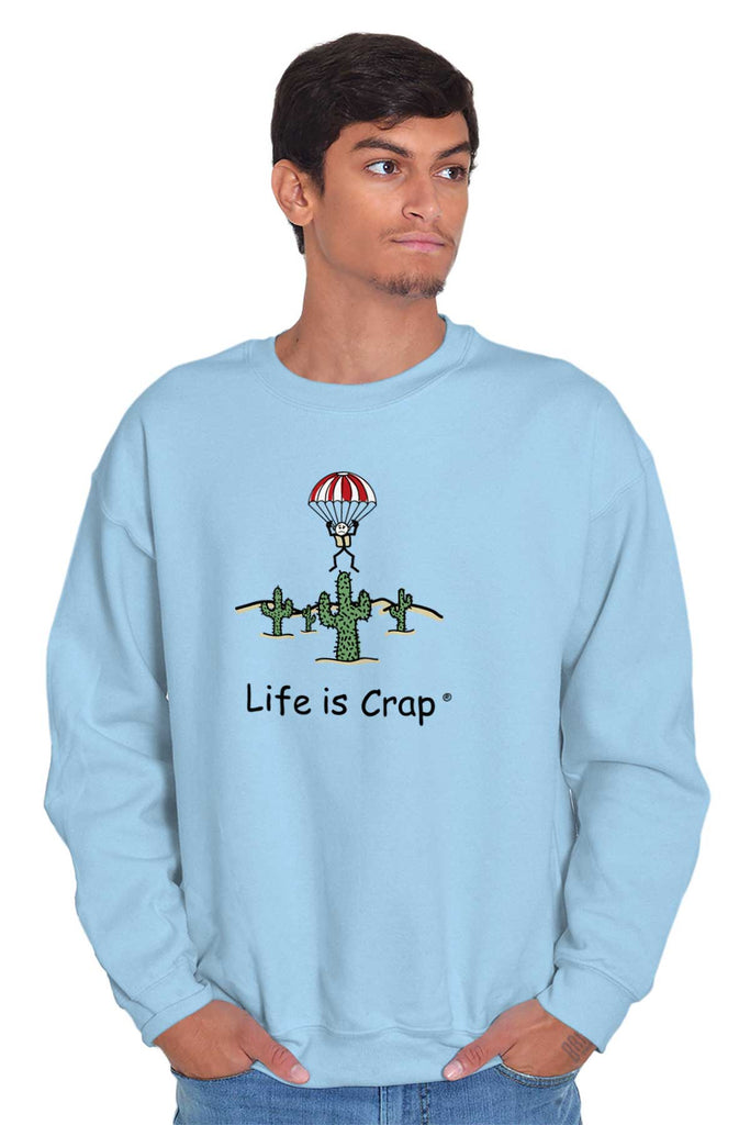 Parachute Cactus Sweatshirt-Direct To Garment Print-Life Is Crap