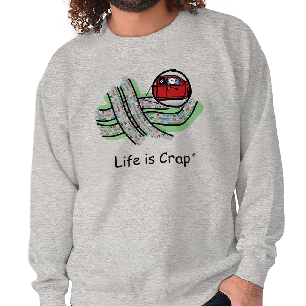 Traffic Jam Sweatshirt-Direct To Garment Print-Life Is Crap