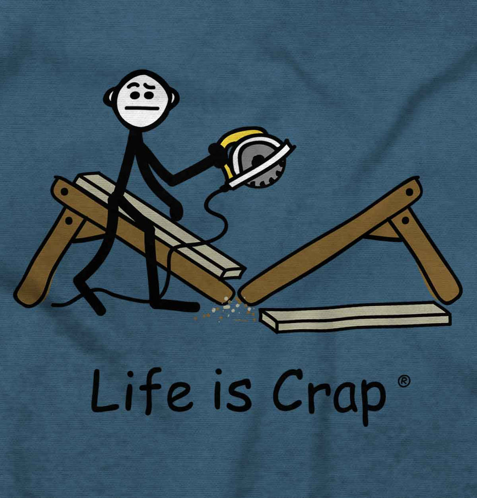 Saw Table Long Sleeve Tee-Direct To Garment Print-Life Is Crap