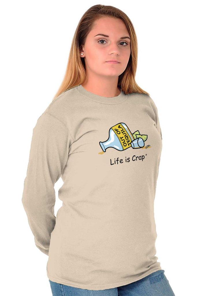 Empty Tequila Long Sleeve Tee-Direct To Garment Print-Life Is Crap