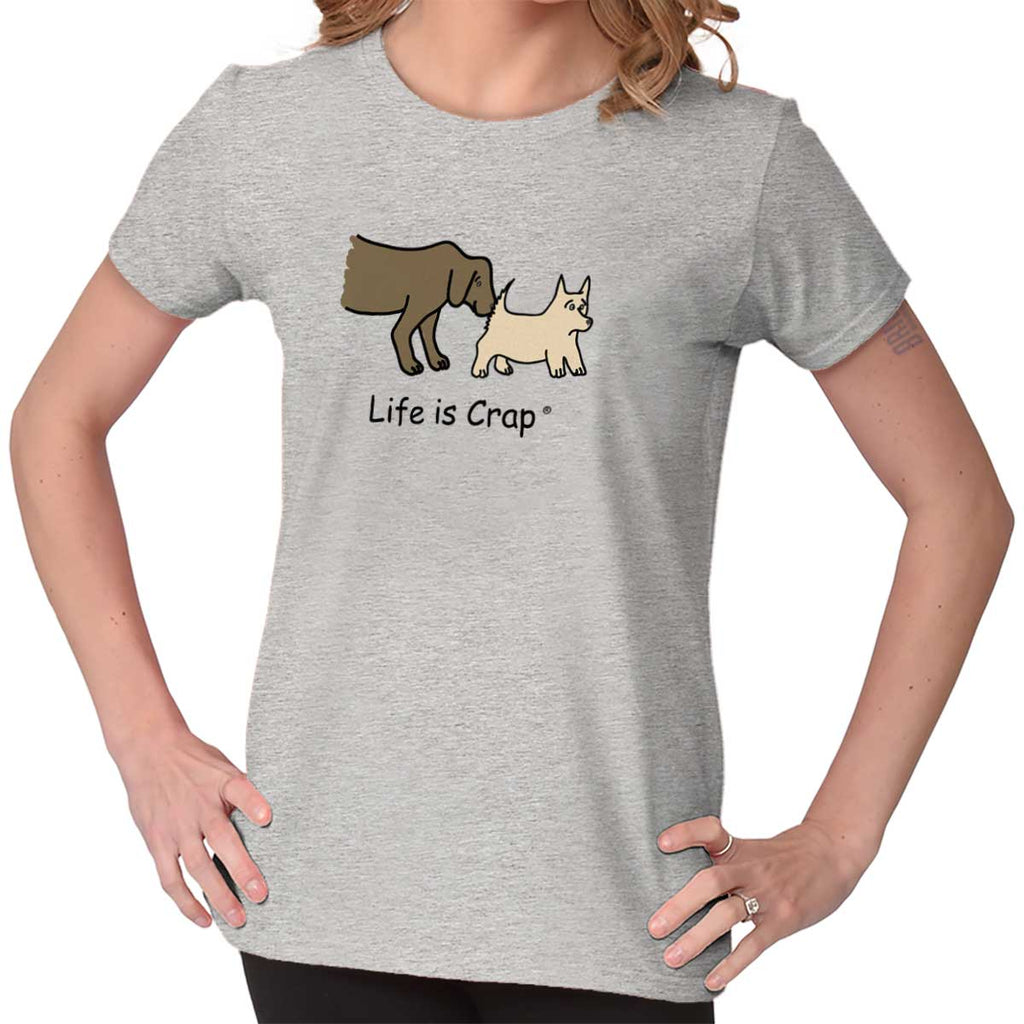 Butt Sniff Ladies T-Shirt-Direct To Garment Print-Life Is Crap