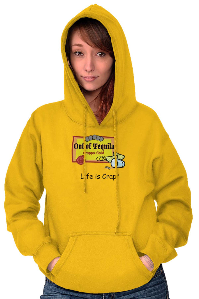 Out Of Tequila Label Hoodie-Direct To Garment Print-Life Is Crap