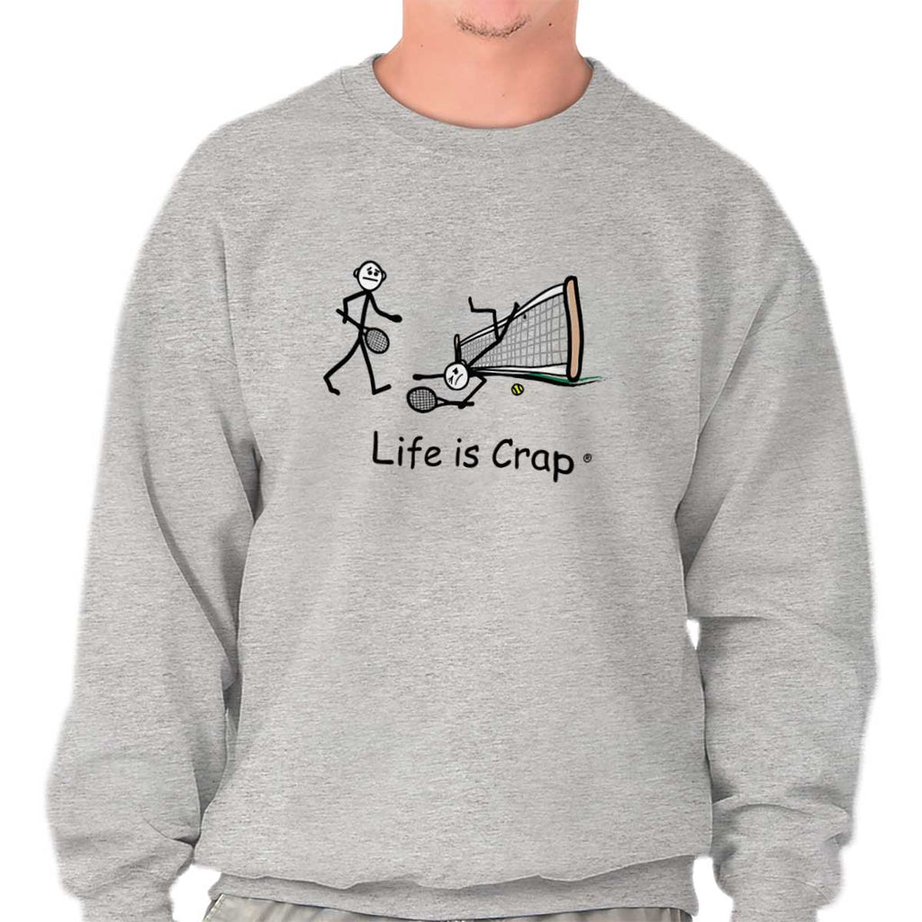 Tennis Net Fall Sweatshirt-Direct To Garment Print-Life Is Crap