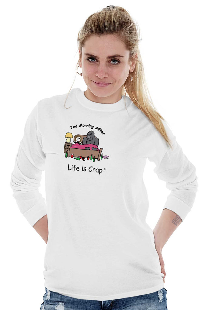 Morning After Long Sleeve Tee-Direct To Garment Print-Life Is Crap