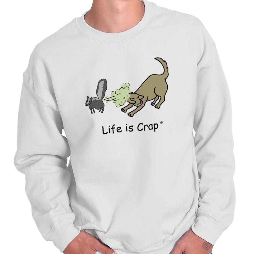 Skunk Spray Dog Sweatshirt-Direct To Garment Print-Life Is Crap