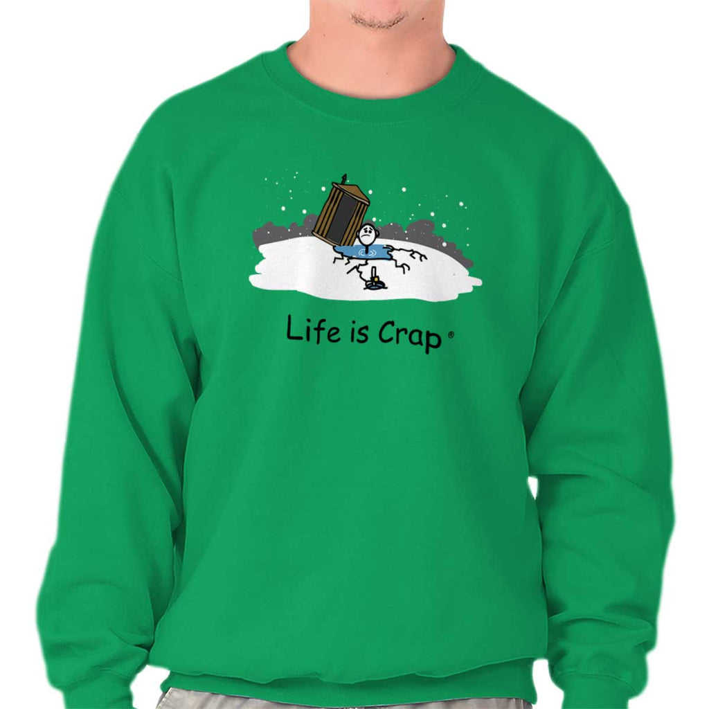 Ice Fishing Fail Sweatshirt-Direct To Garment Print-Life Is Crap