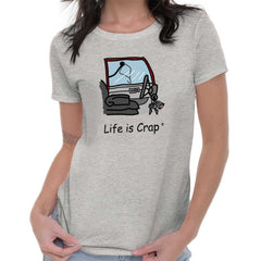 Keys In Car Ladies T-Shirt-Direct To Garment Print-Life Is Crap