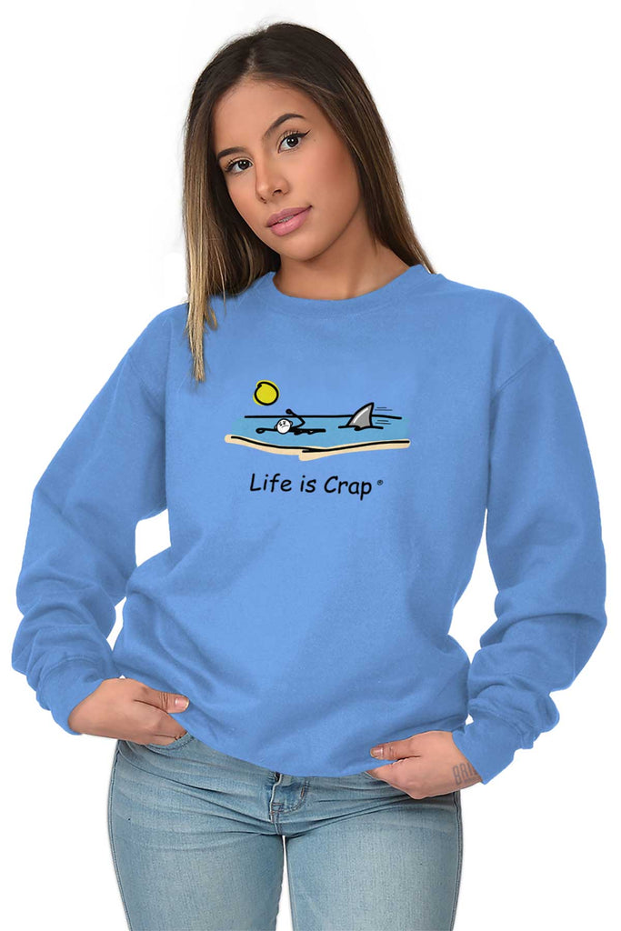 Shark In The Water Sweatshirt-Direct To Garment Print-Life Is Crap