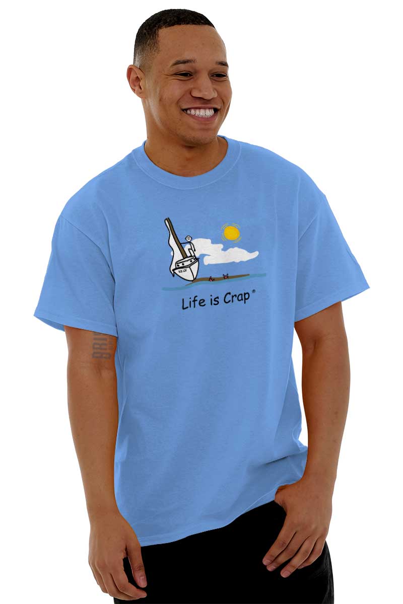 Beached Boat T-Shirt, Carolina Blue / x Large
