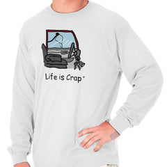 Keys In Car Long Sleeve Tee-Direct To Garment Print-Life Is Crap