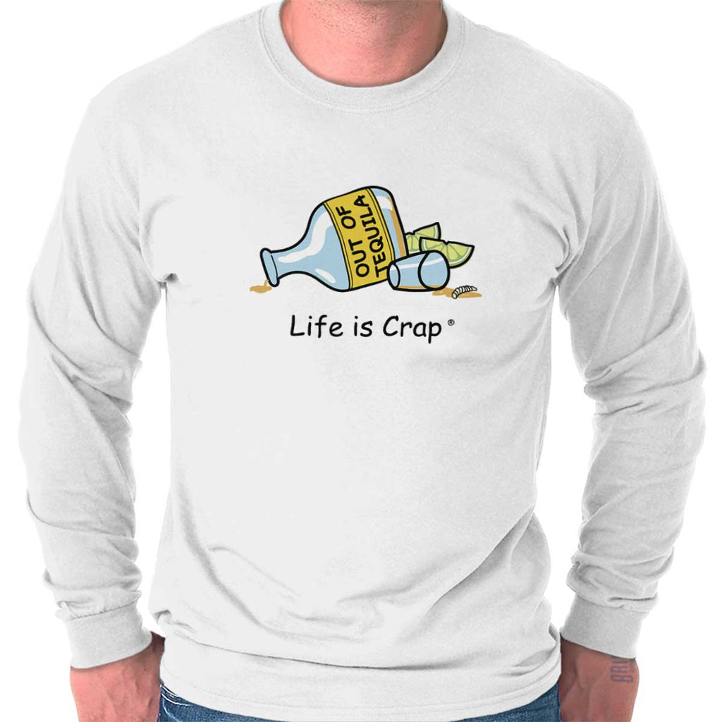 Empty Tequila Long Sleeve Tee-Direct To Garment Print-Life Is Crap