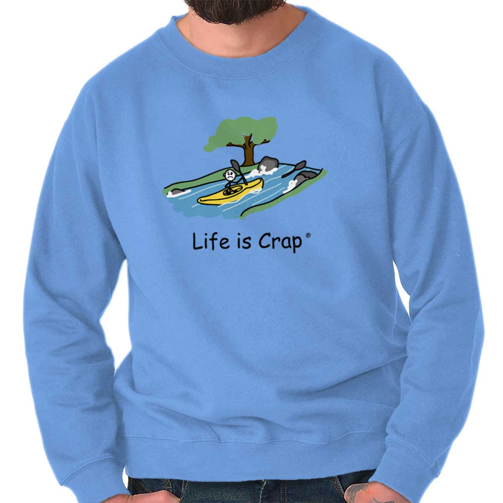 Kayak Waterfall Sweatshirt-Direct To Garment Print-Life Is Crap