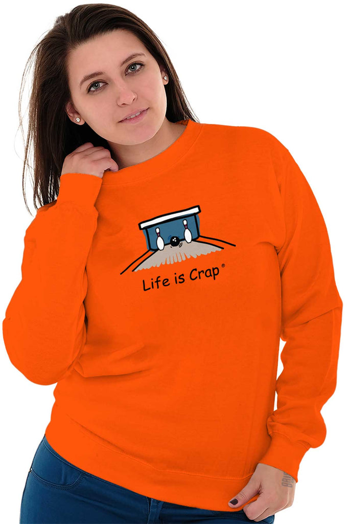Bowling Split Sweatshirt-Direct To Garment Print-Life Is Crap
