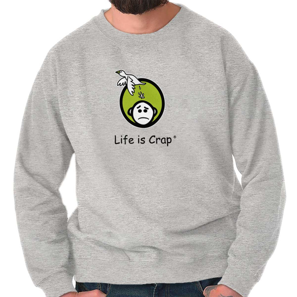 Logo Bird Poop Sweatshirt-Direct To Garment Print-Life Is Crap