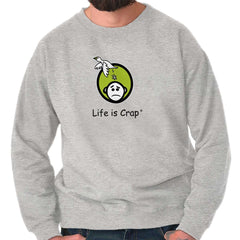 Logo Bird Poop Sweatshirt-Direct To Garment Print-Life Is Crap