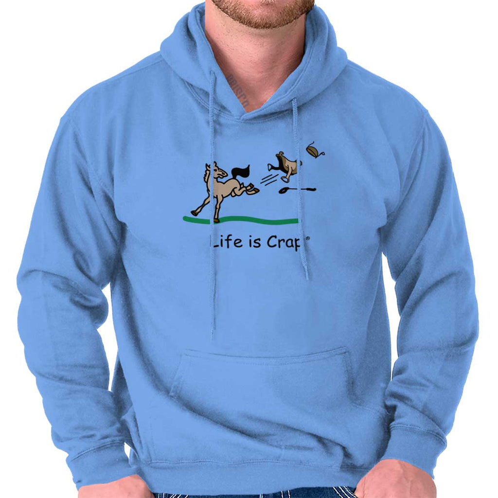 Horse Buck Hoodie-Direct To Garment Print-Life Is Crap