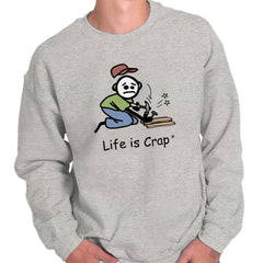 Nail Thumb Sweatshirt-Direct To Garment Print-Life Is Crap
