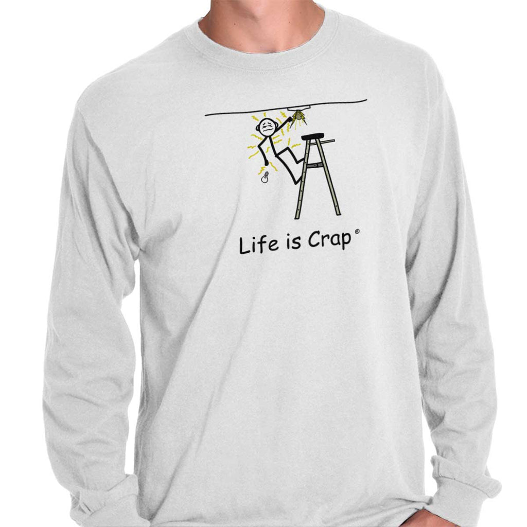 Electric Bulb Long Sleeve Tee-Direct To Garment Print-Life Is Crap