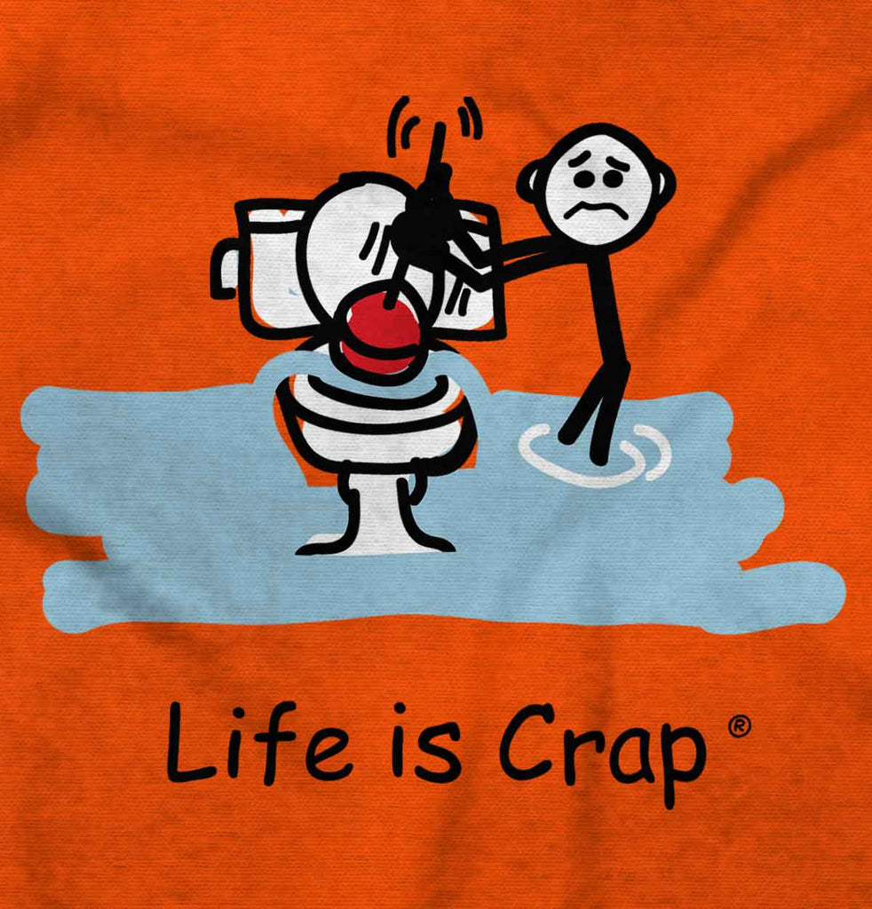 Toilet Plunger Long Sleeve Tee-Direct To Garment Print-Life Is Crap