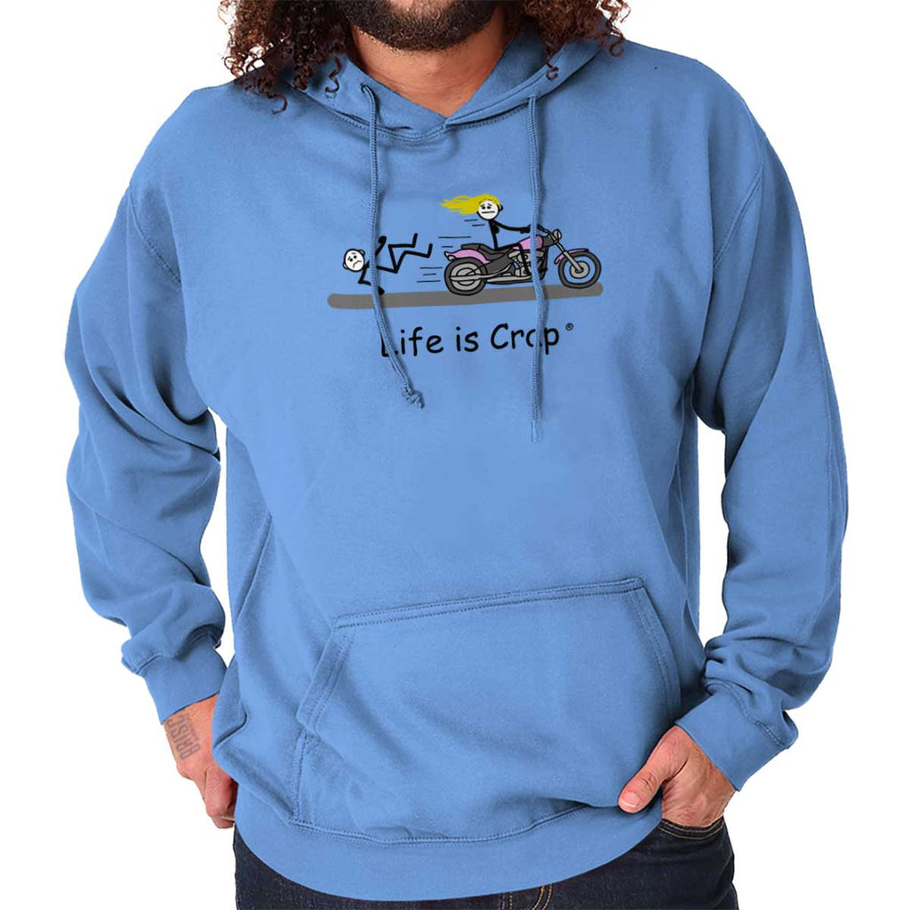Biker Babe Hoodie-Direct To Garment Print-Life Is Crap
