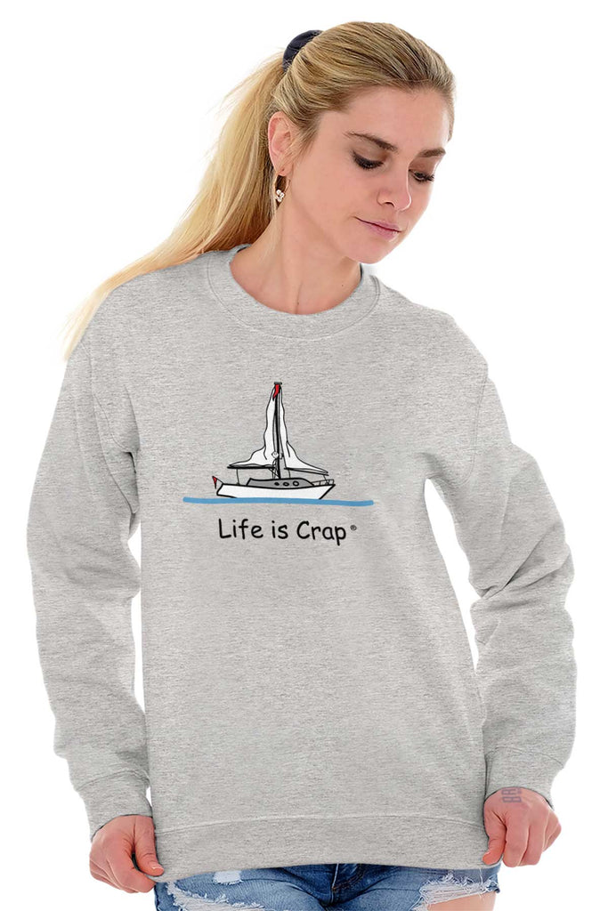 Sailing With No Wind Sweatshirt-Direct To Garment Print-Life Is Crap