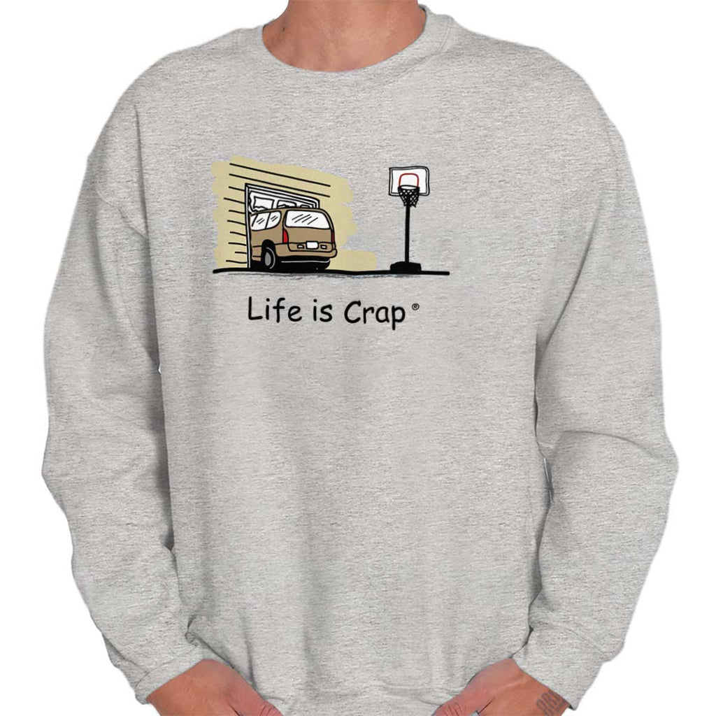 Garage Door Sweatshirt-Direct To Garment Print-Life Is Crap