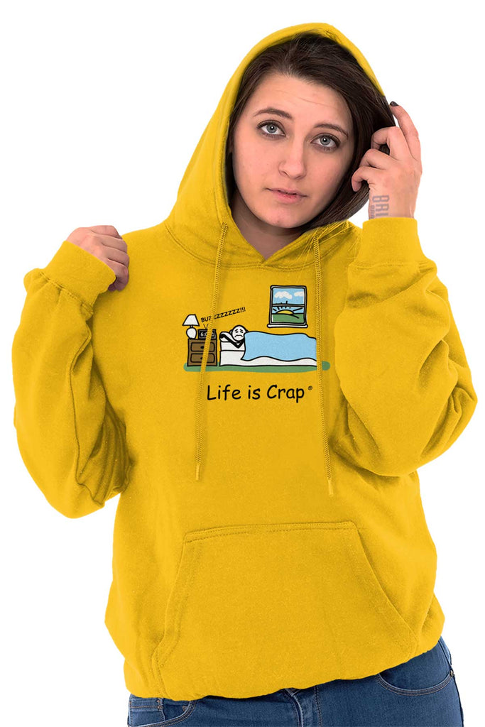 Alarm Clock Hoodie-Direct To Garment Print-Life Is Crap