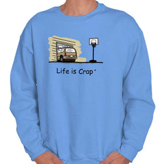 Garage Door Sweatshirt-Direct To Garment Print-Life Is Crap