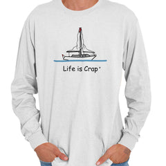 Sailing With No Wind Long Sleeve Tee-Direct To Garment Print-Life Is Crap
