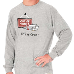 Out Of Vodka Long Sleeve Tee-Direct To Garment Print-Life Is Crap