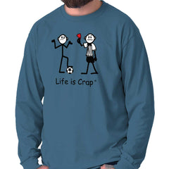 Soccer Flag Long Sleeve Tee-Direct To Garment Print-Life Is Crap