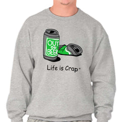 Empty Beer Sweatshirt-Direct To Garment Print-Life Is Crap