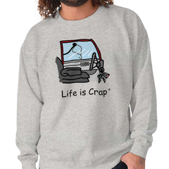 Keys In Car Sweatshirt-Direct To Garment Print-Life Is Crap
