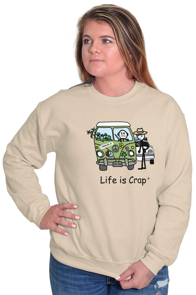 Weed Van Sweatshirt-Direct To Garment Print-Life Is Crap