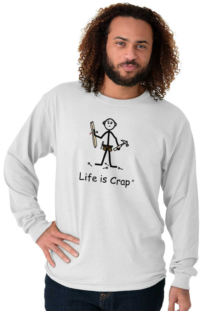 Nailed Long Sleeve Tee-Direct To Garment Print-Life Is Crap