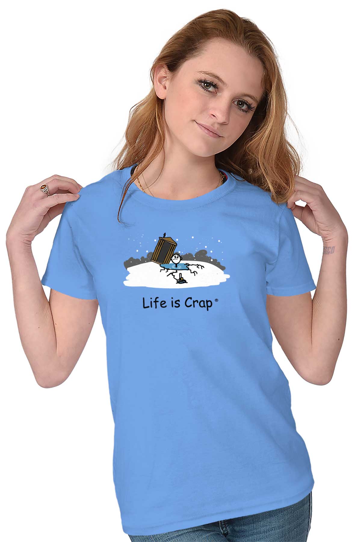 Ice Fishing Fail Ladies T-Shirt, Small / Carolina Blue