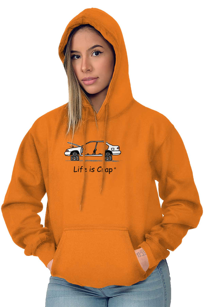 Scrap Car Hoodie-Direct To Garment Print-Life Is Crap